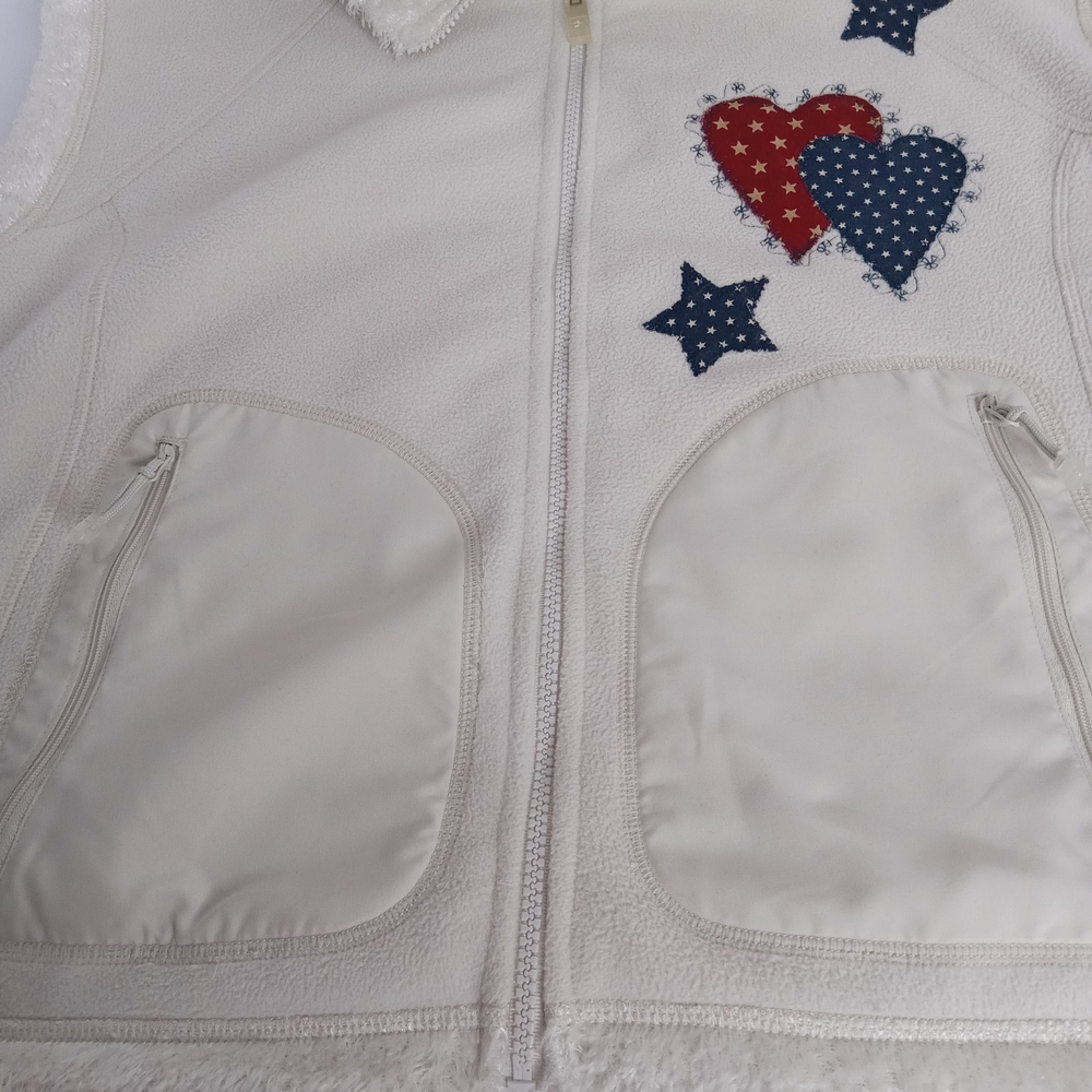 STORM CREEK WOMEN'S VEST WITH HEART AND STAR ACCENTS IVORY XL - Picture 4 of 8